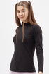 Women Black Highneck Full sleeves T-shirt